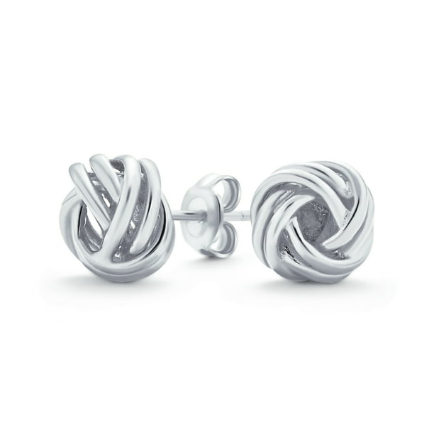Sterling Silver Braided Knot Post Earrings 8mm x 8mm Sterling Silver Braided Knot Post Earrings 8mm x 8mm